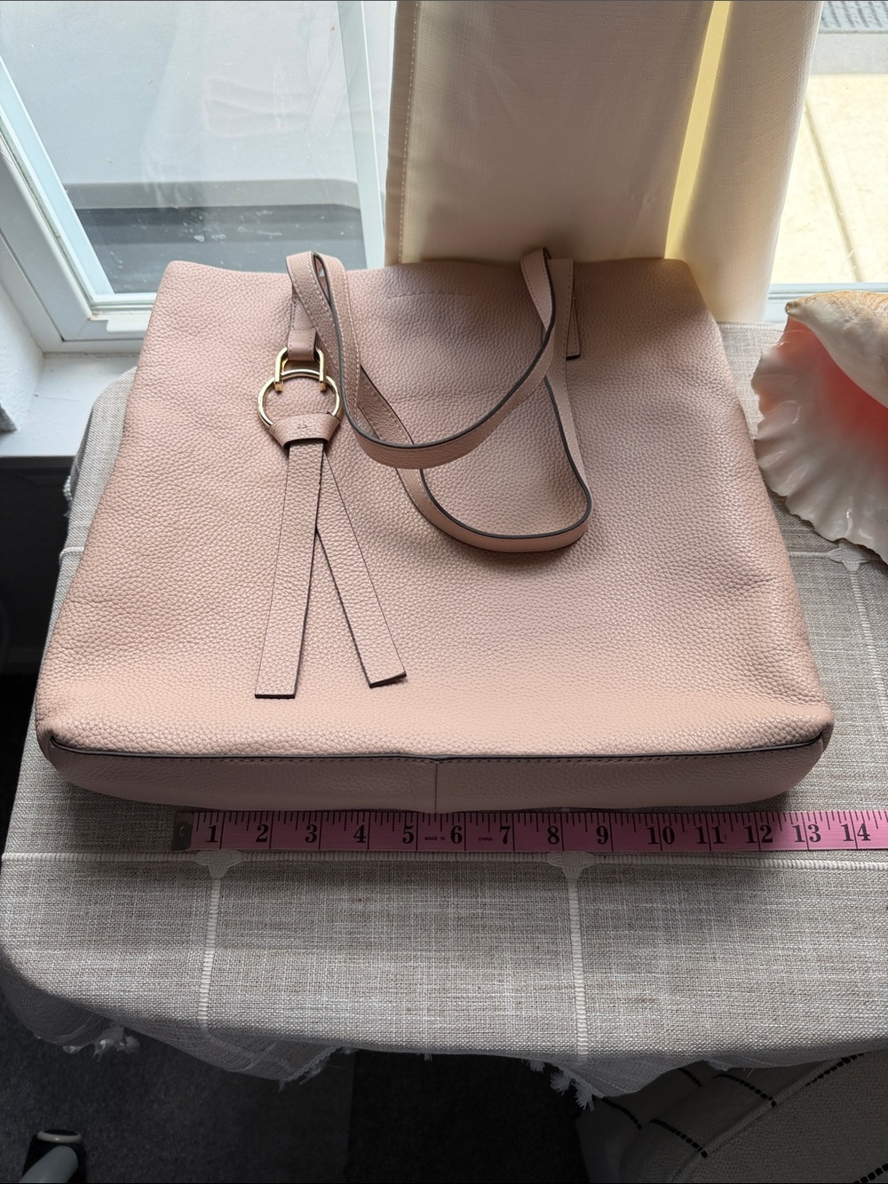 Vince Camuto Pebbled Leather Tote in Blush
